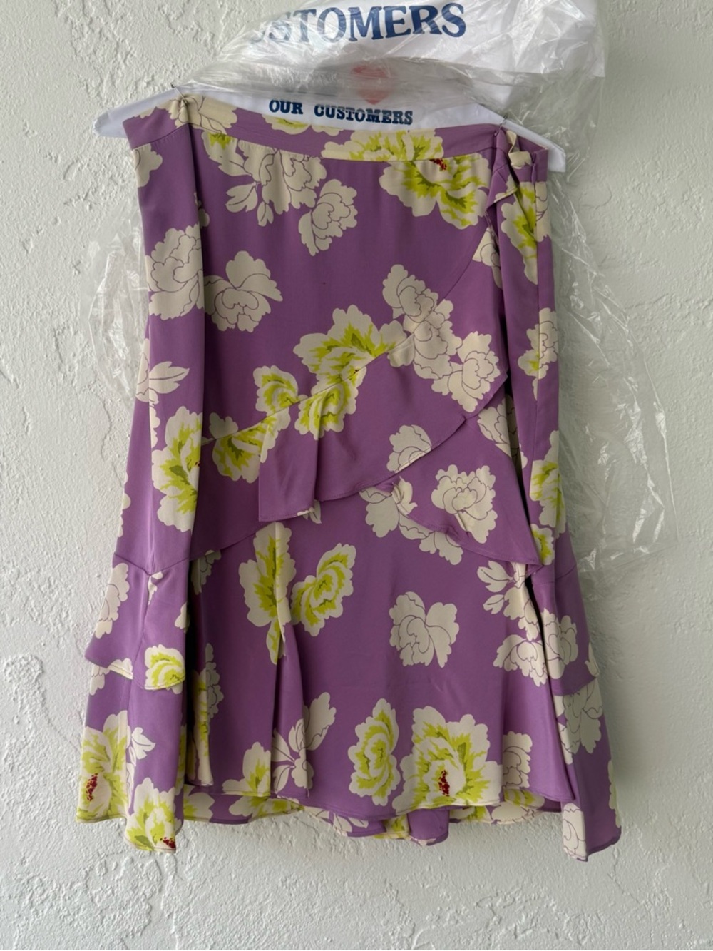 Floral Wrap Mini Skirt in Lavender